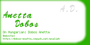 anetta dobos business card